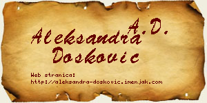 Aleksandra Dosković vizit kartica